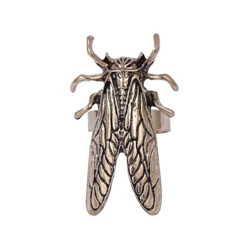 Oxtxuzdm Modische Zikadenringe aus Legierung inspirieren die Natur, verstellbares Design für den täglichen Gebrauch, Freizeit, Geschenke, Schmuck, verstellbare Ringgröße von Oxtxuzdm