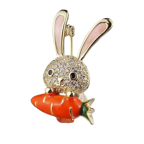 Stilvolle Hasenförmige Anstecknadel mit Strass-Detail, Doppelzweck-Dekoration, einzigartige Anstecknadel für Bekleidung, Accessoires, Outfits, funkelnde Brosche von Oxtxuzdm