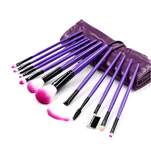 12pcs Make Up Bürsten Set Lidschatten Augenbrauenpulver Pinsel Mit PU Speicher Für Den Fall Für Gesichtsbewegungskosmetikwerkzeuge Make Up Pinsel Flach von Oxxggkao