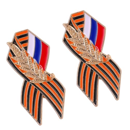 2pcs Russian Inspirierte Legierungsbrosche Einzigartige Handwerksmanship Badge Pin Sicherer Verschluss Vielseitiger Kleiderschrank Grundnahrungsmittel Accessoire Vintage Pin von Oxxggkao