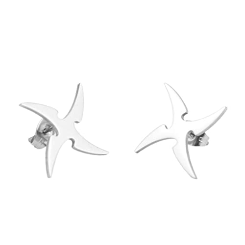 2x Edelstahl Windmühle Form Stift Ohrringe Trendy Charmierstudent Piercing Delicate Juwely Frauen Unisex Piercing Ohrschstene 2x Edelstahl Windmühle Form Stift Ohrringe Trendy Charmierstudent Piercing Delicate Juwely Frauen Unisex Piercing Ohrschstene von Oxxggkao