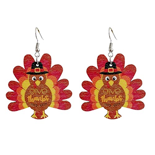 3 Styles Urlaub Ohrringe Wassertropfen Fußball Holz Dangle Thanksgiving Truthahn Anhängender Wassertropfen Ohrringe Für Frauen von Oxxggkao