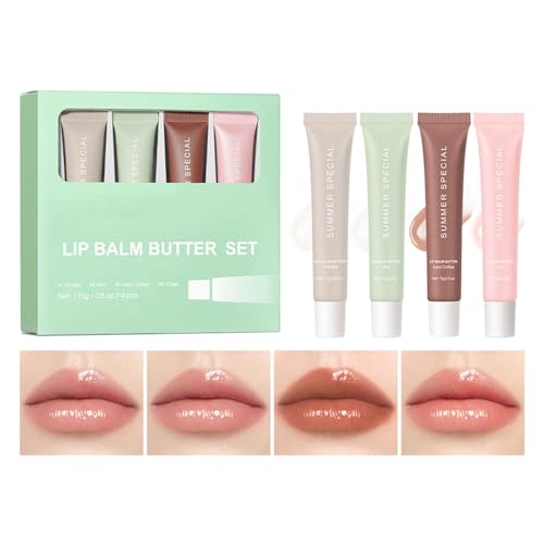 4pcs Feuchtigkeitsspendende Lippenbalsam Set Nahrhafte Und Reparierende Glossfore For Women Girls Girls Tief Feuchtigkeitsspendend Glatte Lippen Nachtreparatur von Oxxggkao