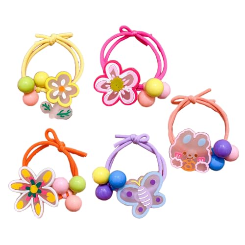 5pcs Schöne Blumenhaarseile Elastische Krawatten Ornament Styling Scunchies Kinder Elastisches Haarband 5pcs Schöne Blumenhaarseile Elastische Krawatten Ornament Styling Scunchies Kinder Elastisches Haarband von Oxxggkao