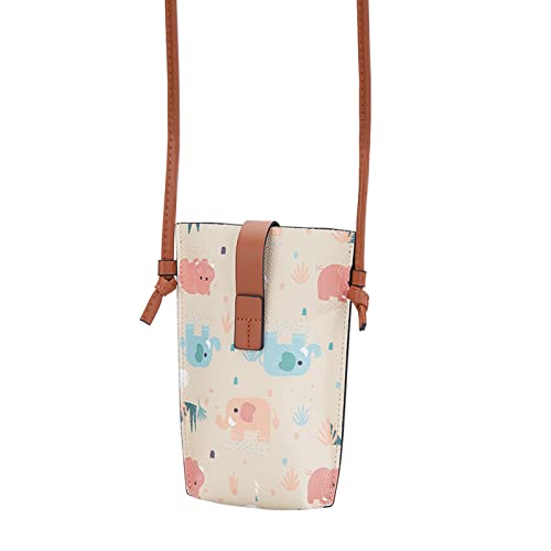 Cartoon Animal Printed Phone Wallet Bag Frauen PU Leder Crossbody Budy Lady Coin Tasche Schulter Reisekartenhalter Frauen Cartoon Tiere Gedruckt Ein Diagonal Beliebter Modetrend Single Messenger von Oxxggkao