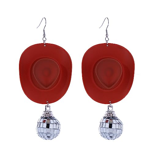 Cowgirl Disco Ohrringe Mit Cowboyhut Disco Ball Anhänger Dangle Ohrring Einzigartiger Schmuck Hip Hoks Ohrring Stylish Ohrropfen Ohrringe Cowgirl von Oxxggkao