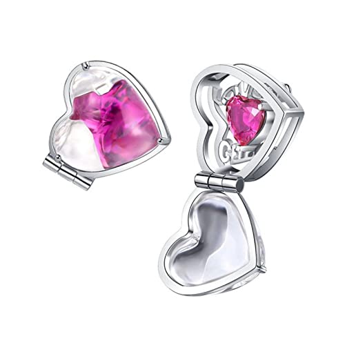 Crystal Love Heart Ohrringe Für Frauen Koreanische Mode Silberte Tropfen Süße Hochzeitsfeier Schmuck Herzstollen Mädchen Ästhetische Kristallschsten Gestüt von Oxxggkao