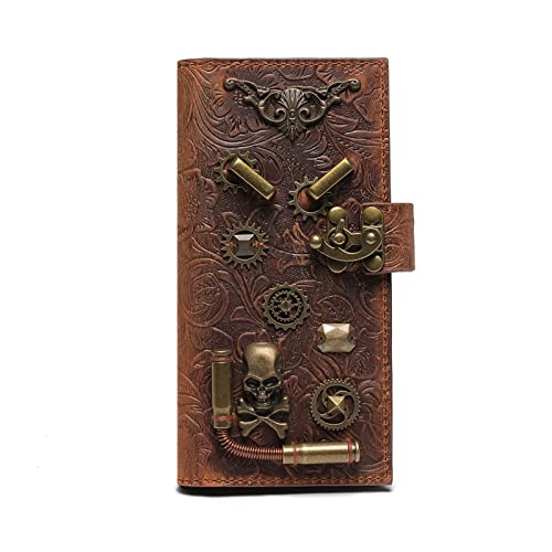Damen-Geldbörse mit hoher Kapazität, echtes Leder, blockierend, Retro, Clutch, Kreditkartenetui mit Reißverschluss innen, Herren-Geldbörse mit extra hoher Kapazität, Kreditkartenfach mit Münzfach Damen-Geldbörse mit hoher Kapazität, echtes Leder, blockierend, Retro, Clutch, Kreditkartenetui mit Reißverschluss innen, Herren-Geldbörse mit extra hoher Kapazität, Kreditkartenfach mit Münzfach von Oxxggkao