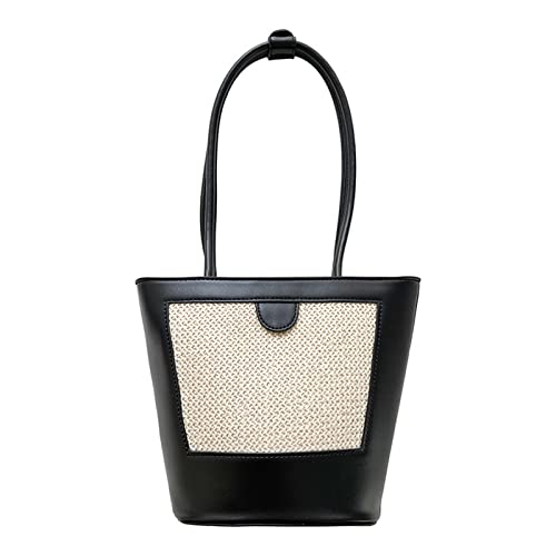 Damen-Unterarmtaschen, elegante Beuteltasche, PU-Leder, Handtasche, schlicht, solide Schultern, Unterarm, Schwarz , One Size von Oxxggkao