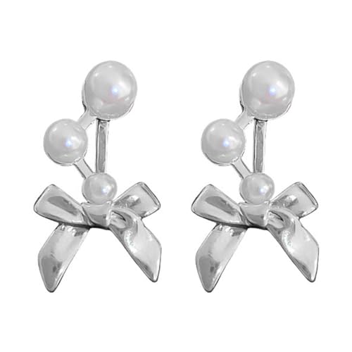 Einfache Bogenknotenohrohrringe Für Frauen Mädchen Imitation Perle Zurück Drop Koreanischer Stil Legierungsmaterial Schmuck Silber Bowknot Einfache Bogenknotenohrohrringe Für Frauen Mädchen Imitation Perle Zurück Drop Koreanischer Stil Legierungsmaterial Schmuck Silber Bowknot von Oxxggkao