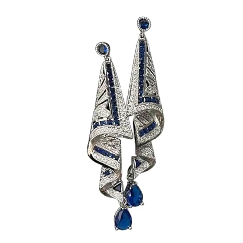 Einzigartige Ohrringe Ethnischen Stil Seiden Elegantes Bandförmige Handgefertigte Ohrhänger Dekorationen Für Frauen Mädchen Blau Und Grüne von Oxxggkao