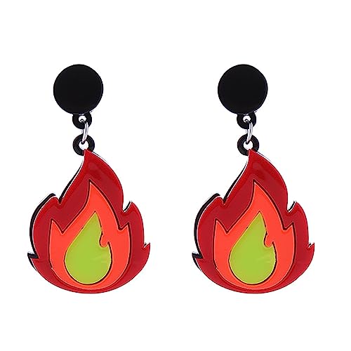 Flame Drop Ohrringe Elegante Ohrhaken Acrylohranhänger Frauen Fashion Party Geburtstagsgeschenk Trend Schmuckstücke Acrylflammohrringe von Oxxggkao