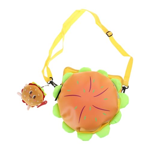 Frauen Cartoon Hamburger Crossbody Bag Kreative Schulter Lustige Messenger Einkaufszeit Für Tägliche Schule Frauen Cartoon Hamburger Schulter Crossbody Oxford Stoff Messenger von Oxxggkao