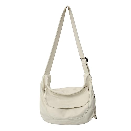 Frauen Casual Umhängetasche Herren Canvas Tasche Große Kapazität Crossbody Solid Color Messenger Unisex Einkaufen Großkapazität Crossbody Für Frauen Männer Solid Color Casual Tote Schulter von Oxxggkao