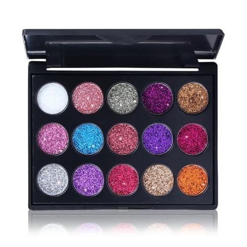 Glitzer Lidschatten Langlebiger Müll 15 Farben Schimmere Palette Langes Tragen Von Twinkle Metalic Glitter Unter Augenschimmerpalette von Oxxggkao
