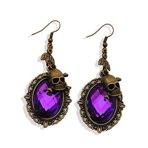 Gothic Biker Drop Ohrring Oval Für Metall Spitze Dangle Ohrring Skelett Für Halloween Juwely Punk Halloween Skelettohrringe von Oxxggkao
