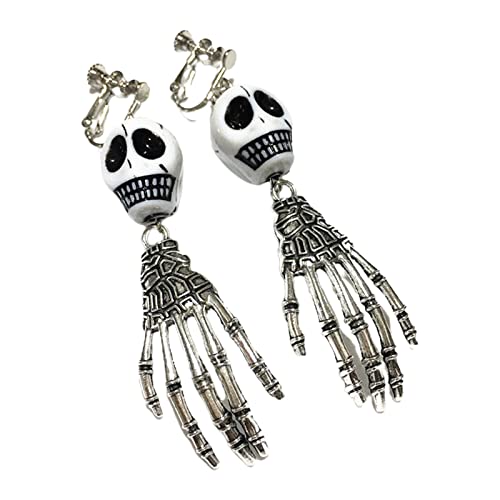 Gothic Halloween Ohrringe Schädel Für Frauen Mädchen Halloween Geister Handschmuck Geschenk Weihnachtsfeier Skelett Ohrringe von Oxxggkao
