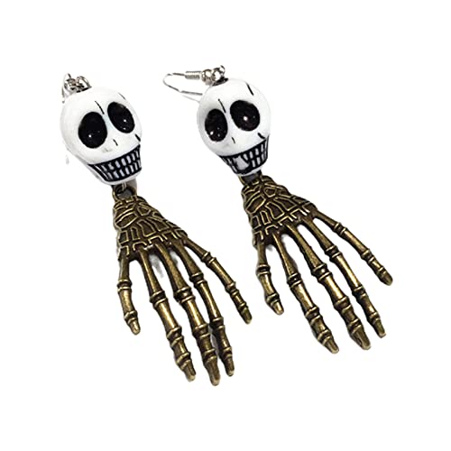 Gothic Halloween Ohrringe Schädel Für Frauen Mädchen Halloween Geister Handschmuck Geschenk Weihnachtsfeier Skelett Ohrringe von Oxxggkao