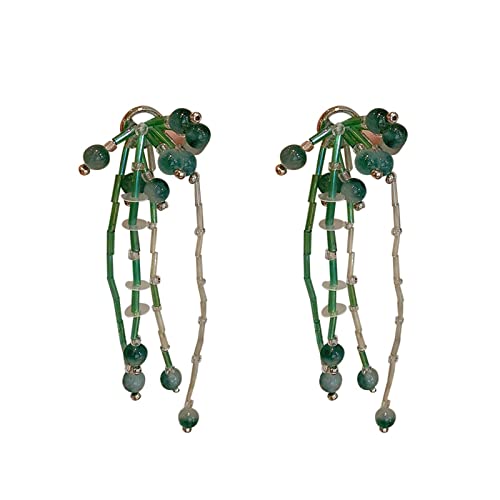 Grüne Geometrische Geometrische Dangle Ohrringe Modische Acryl Statement Drop Perle Quaste Pendellschütze Ohrring Girls Geschenk Grüne Acryl Für Frauen von Oxxggkao