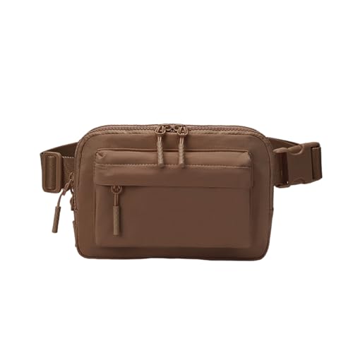 Gürteltasche für Damen und Herren, kleine Umhängetasche mit verstellbarem Riemen, wasserabweisend, Brusttasche, einfarbig, kleine Umhängetasche, trendiger Gürtel, caramel, Einheitsgröße von Oxxggkao