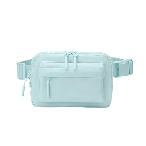 Gürteltasche für Damen und Herren, kleine Umhängetasche mit verstellbarem Riemen, wasserabweisend, Brusttasche, einfarbig, kleine Umhängetasche, trendiger Gürtel, eisblau, Einheitsgröße Gürteltasche für Damen und Herren, kleine Umhängetasche mit verstellbarem Riemen, wasserabweisend, Brusttasche, einfarbig, kleine Umhängetasche, trendiger Gürtel, eisblau, Einheitsgröße von Oxxggkao