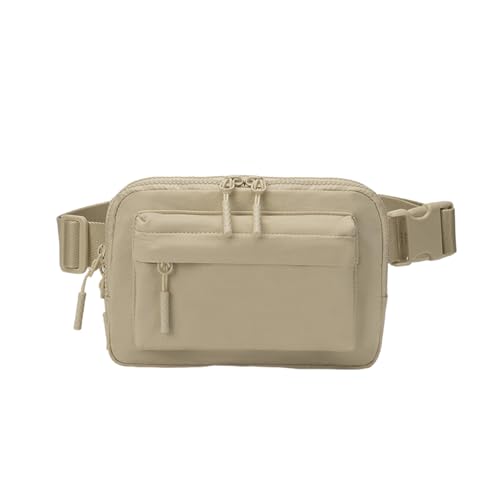 Gürteltasche für Damen und Herren, kleine Umhängetasche mit verstellbarem Riemen, wasserabweisend, Brusttasche, einfarbig, kleine Umhängetasche, trendiger Gürtel, khaki, Einheitsgröße von Oxxggkao