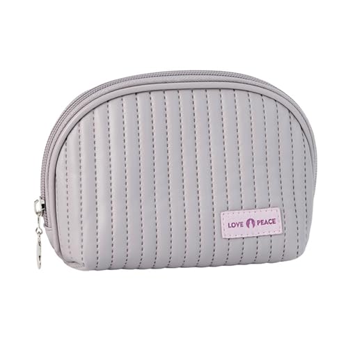 Halbrunde Kosmetiktasche, Make-up-Kosmetiktasche mit Reißverschluss, Reise-Kulturbeutel, großes Fassungsvermögen, Nylon-Organizer, Fächer, violett, Mass Beauty Halbrunde Kosmetiktasche, Make-up-Kosmetiktasche mit Reißverschluss, Reise-Kulturbeutel, großes Fassungsvermögen, Nylon-Organizer, Fächer, violett, Mass Beauty von Oxxggkao