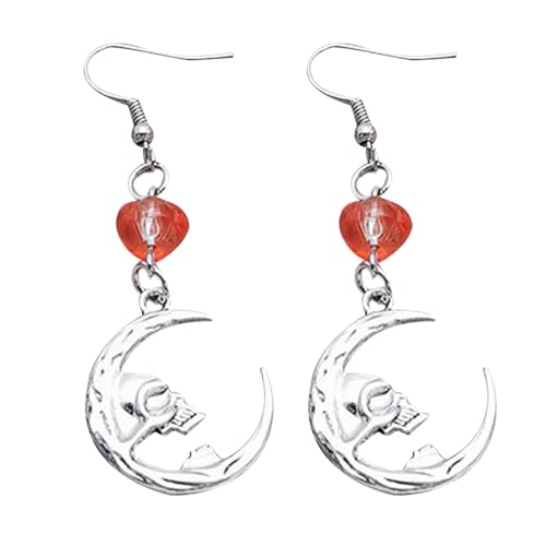 Halloween Schädel Dangler Ohrring Einzigartiger Skelett Pendellöhre Ohrringe Hip Hop Spiders Charme Ohrring Urlaub Schmuck Schädel von Oxxggkao
