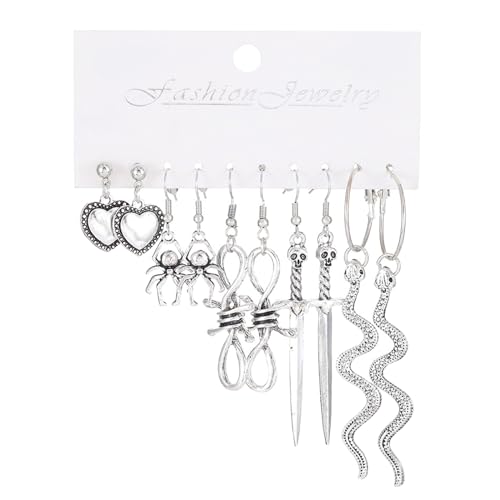 Halloween Themen Ohrringe Mode Schädel Spinnen Schlange Hoop Long Quaste Ohrring Party Schmuck Geschenke Unisex Butterfly Dangle Für Frauen von Oxxggkao