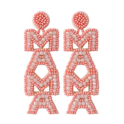 Handgefertigte Perlenfrauen Statement Fringe Drop Ohrringe Muttertags Geschenk Mode Schmuck Für Frauen Mädchen Perlen Dangle von Oxxggkao