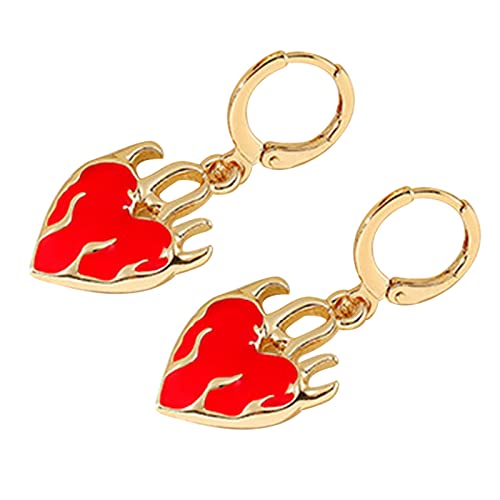 Herzförmige Punkohrringe Dangle Hoop Ohrring Schmuck Frauen Legierungsmaterial Für Party Hochzeit Rotes Herz Hangle Ohrringe von Oxxggkao