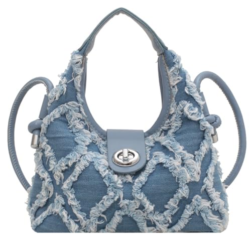 High Fashion Solid Color Bag Denims Leinwand Mode Retro Messenger Single Schulterbeutel Für Frauen Girls Retro Messenger von Oxxggkao