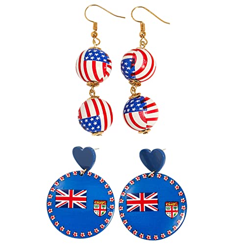 Independence Day Ohrringe Haken Hakenstil Dynamische Und Statische Schönheit Doppelball Dangle Süßes Geschenk Für Frauen Independence Day von Oxxggkao