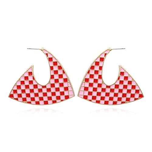 Karierte Musterohrohrringe Für Frauen Mädchen Statement Schmuckgeschenke Geschenk Zarte Perfekte Valentinstag Schmuck Karierte Ohrringe Frauen von Oxxggkao