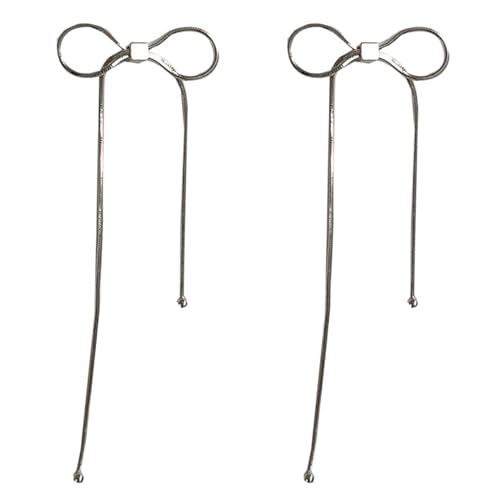 Leichte Luxus Bowknot Dangle Ohrringe Für Frauen Mode Elegantes Schmuck Geschenk 2024 Koreanische Mode Schlangenkette Ohrohrschstene Bogenknoten Ohrringe von Oxxggkao
