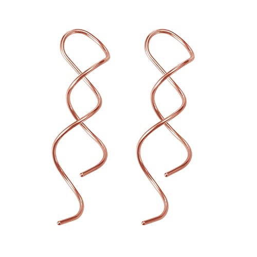 Leichtes Nach Unten Twist Hoop Earringe Für Frauen Mädchen Wire Threader Edelstahl Gedreht Geschwungene Lineare Ohrringe Für Frauen Baumeln von Oxxggkao
