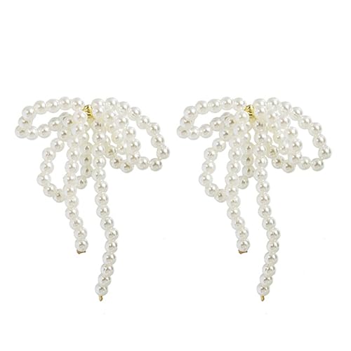 Luxus Bowknot Perle Ohrringe Quasten Bogen Drop Für Frauen Mode Eleganter Ohrhänger Für Hochzeitsfeier Schmuck Bowknot von Oxxggkao