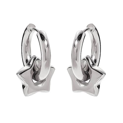 Mode Abnehmbar Star Herz Dangle Ohrringe Hip Hop Drop Streetstyle Streetstyle Pendelly Schmuck Charme Ohrring Abnehmbarer Star Hoop Einzigartig von Oxxggkao