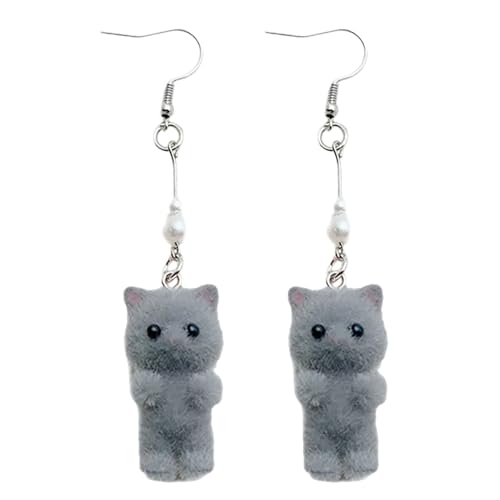 Mode Katzenohrringe Schöne Tierohrohrstecker Stilvolle Dangle Drop Für Frauen Handgefertigtes Geschenk Ornament Party von Oxxggkao