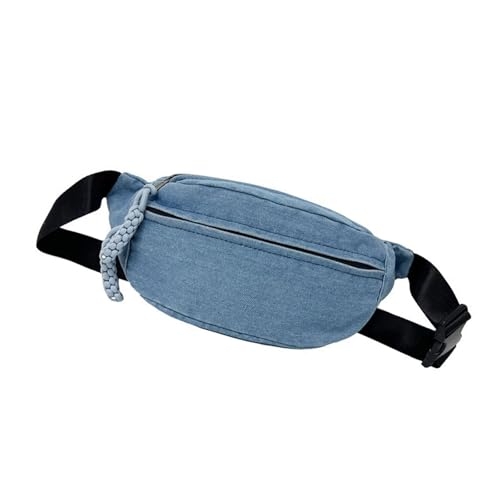 Multifunktionale Hüfttasche, kleine Umhängetasche, Harajukus-Stil, Brust mit verstellbarem Riemen, große Kapazität, Handy, kleine Umhängetasche, große Kapazität, Brust für Damen und Herren, blau, Mass von Oxxggkao