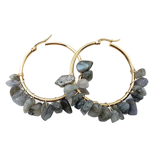 Natural Crystal Ohrringe Mode Schmuck Große Reifen Für Damen Mädchen Frauen Statement Large Hoop Ohrringe von Oxxggkao