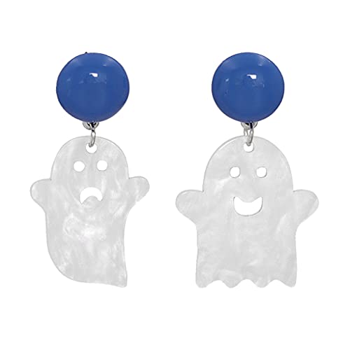 Ohrringe Für Frauen Mode Ehrgeiger Hip Hop Girls Geschenk Übertrieben Special Schrecklich Gruseliger Halloween Cross Fledermaus Skelett Ohrringe Silber Frauen Mädchen Stollen Clay Bulk von Oxxggkao