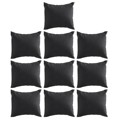 Oxxggkao 10 Pack PU Leder Kleines Armband Kissen Uhr Armreifen Handgelenk Kettenkissen Für Schmuck Displays Schwarz Watch Black von Oxxggkao