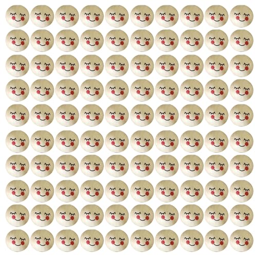 Oxxggkao 100pcs Lächelnde Gesicht Holzperlen Abstandshalter Perlen Lose Perle Für Schmuck Herstellung Handgefertigtes Handwerk Mit Lochzubehör Für Dekoration von Oxxggkao