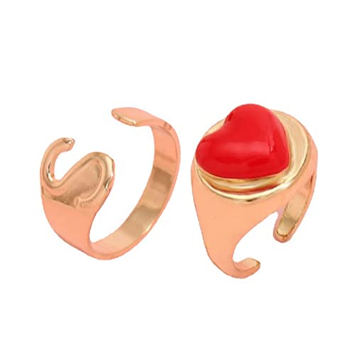 Oxxggkao 2 PCS Buchstaben Liebe Herzringe Für Frauen Mädchen Legierung Name Open Set Open Für Frauen von Oxxggkao