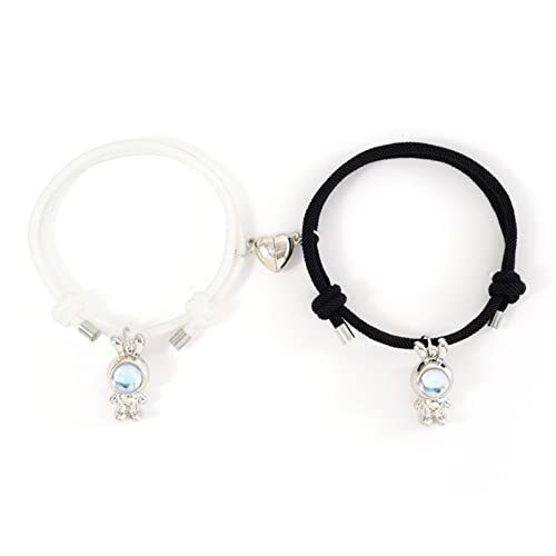 Oxxggkao 2 x Paar-Armbänder, gegenseitige Anziehungskraft, Anhänger mit Anhänger, geflochten, für Männer und Frauen, Herz-Magnetarmbänder, Einheitsgröße, Wie beschrieben von Oxxggkao