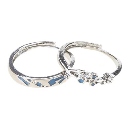 Oxxggkao 2pcs Einzigartige Fallende Sternringe Minimalistische Sternförmige Paar Fingerschmuck Für Datteln Und Tägliche Verschleißleuchten von Oxxggkao