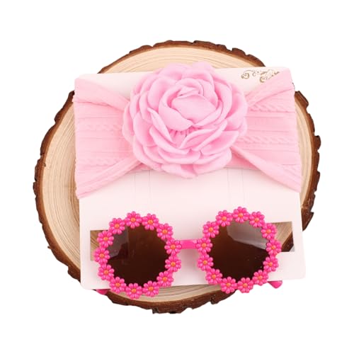 Oxxggkao 2pcs Kinder Sonnenbrillen Und Stirnband Set Für Kleinkind Bequeme Tragen Babyhaarband Mit Sonnenbrillen Fotografie Requisiten Baby Sonnenbrille von Oxxggkao