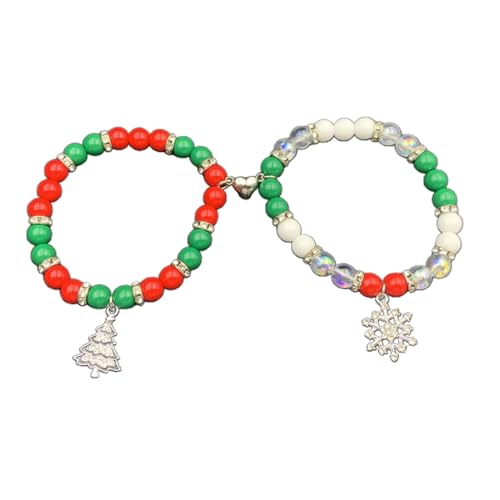 Oxxggkao 2pcs Magnetische Spinnen Armbänder Gegenseitige Attraktion Magnet Matching Armband Elastic Perlen Armreif Für Paare Männer Männer Matching Armbänder von Oxxggkao