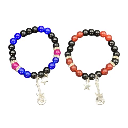 Oxxggkao 2pcs Magnetische Spinnen Armbänder Gegenseitige Attraktion Magnet Matching Armband Elastic Perlen Armreif Für Paare Männer Männer Matching Armbänder von Oxxggkao